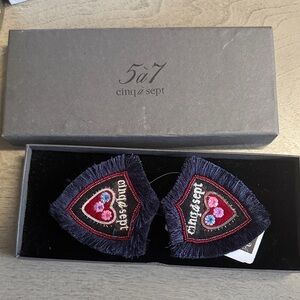 Cinq à Sept Black and Red Embroidered Patch